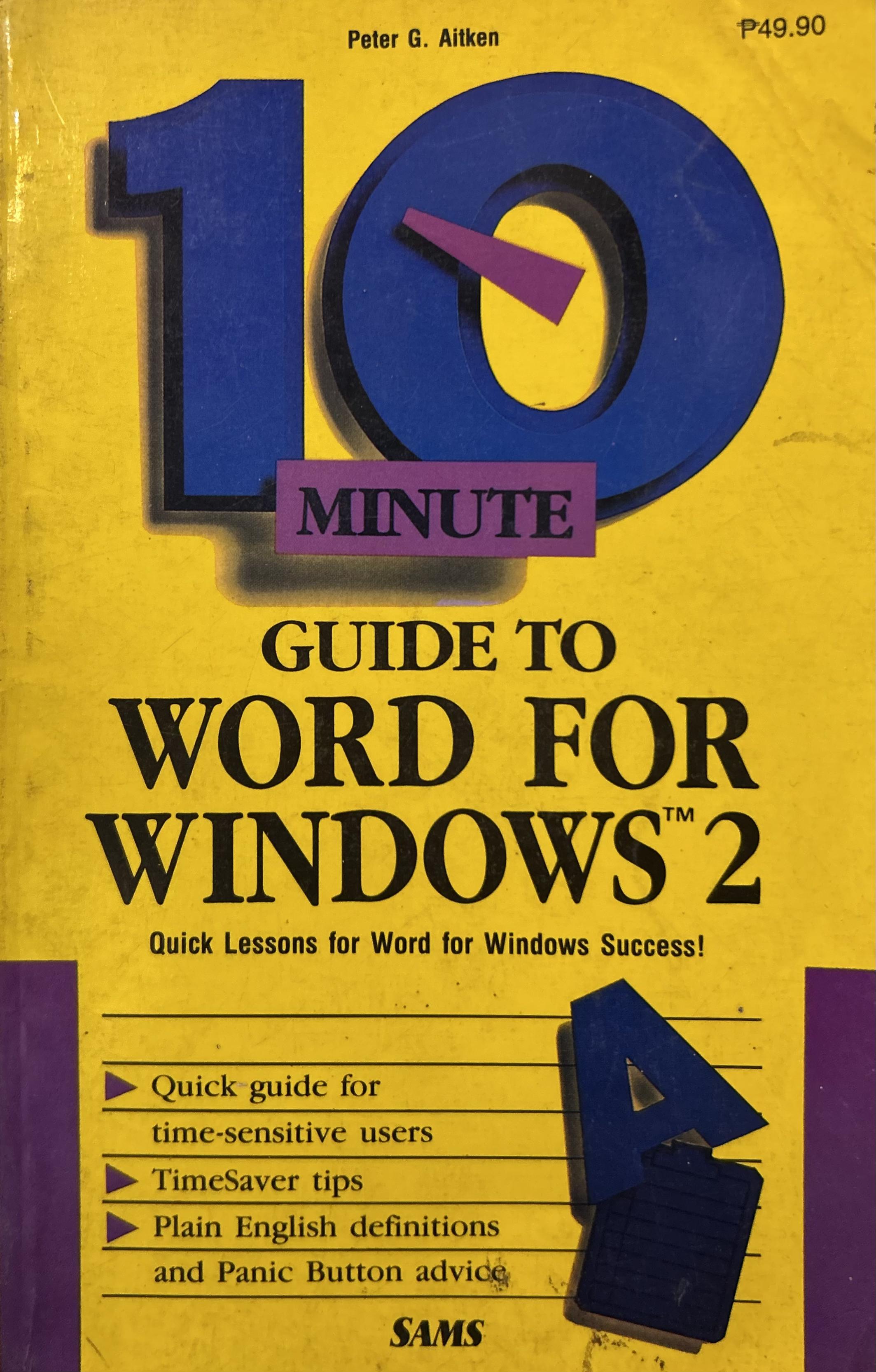 10 Minute Guide to Word for Windows 2